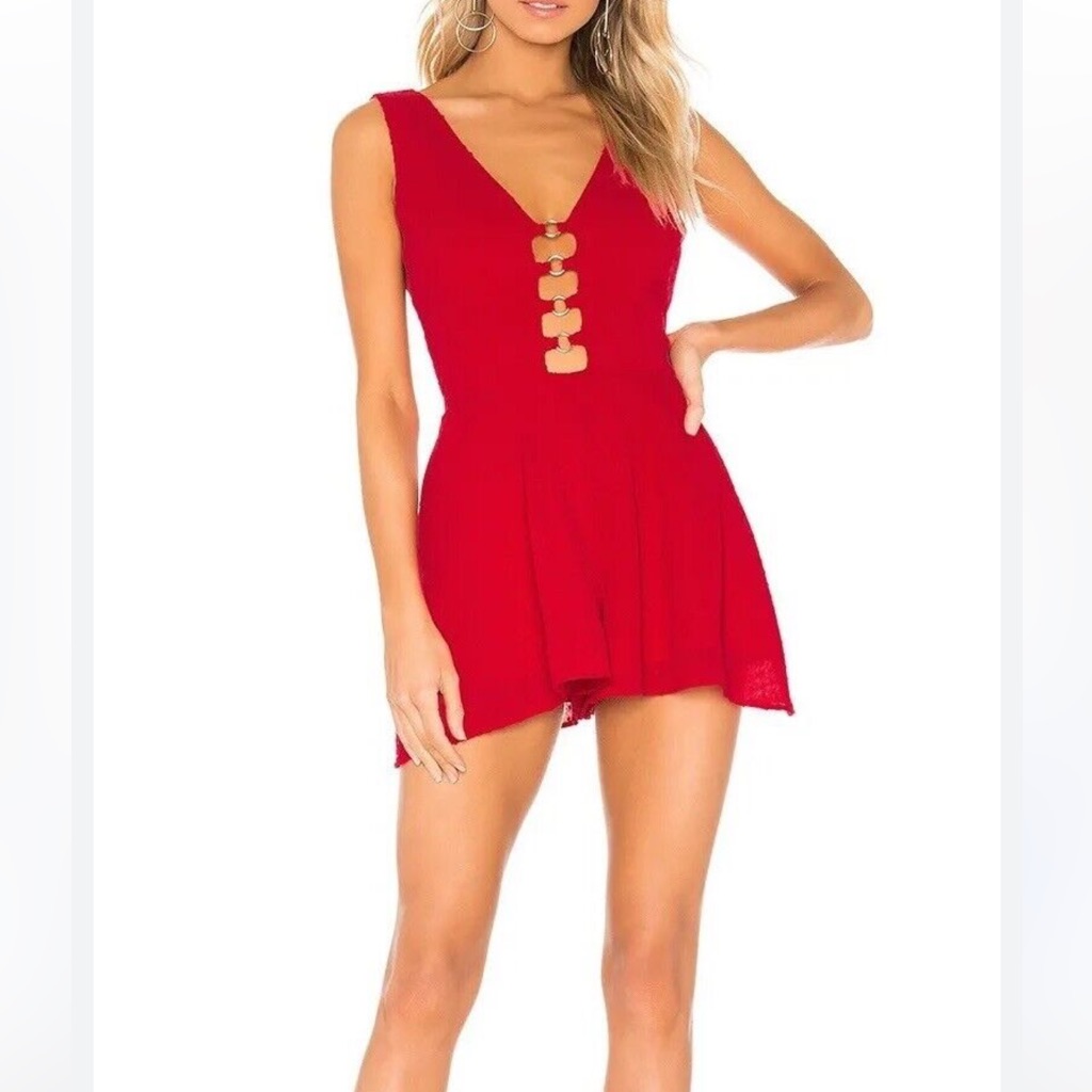 Revolve Nbd Bentley Candy Red Romper